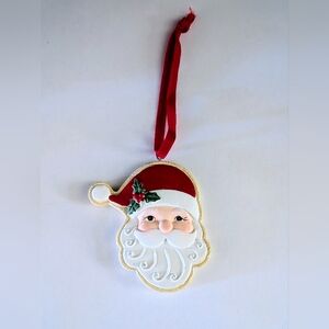 Santa Claus Holiday Ornament with Red Hat